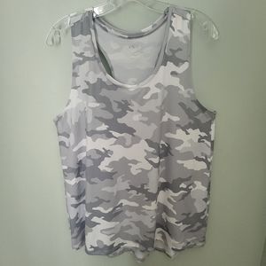 athletic camo Gray‎ raceback tank top women size Large 12/14 Nwot